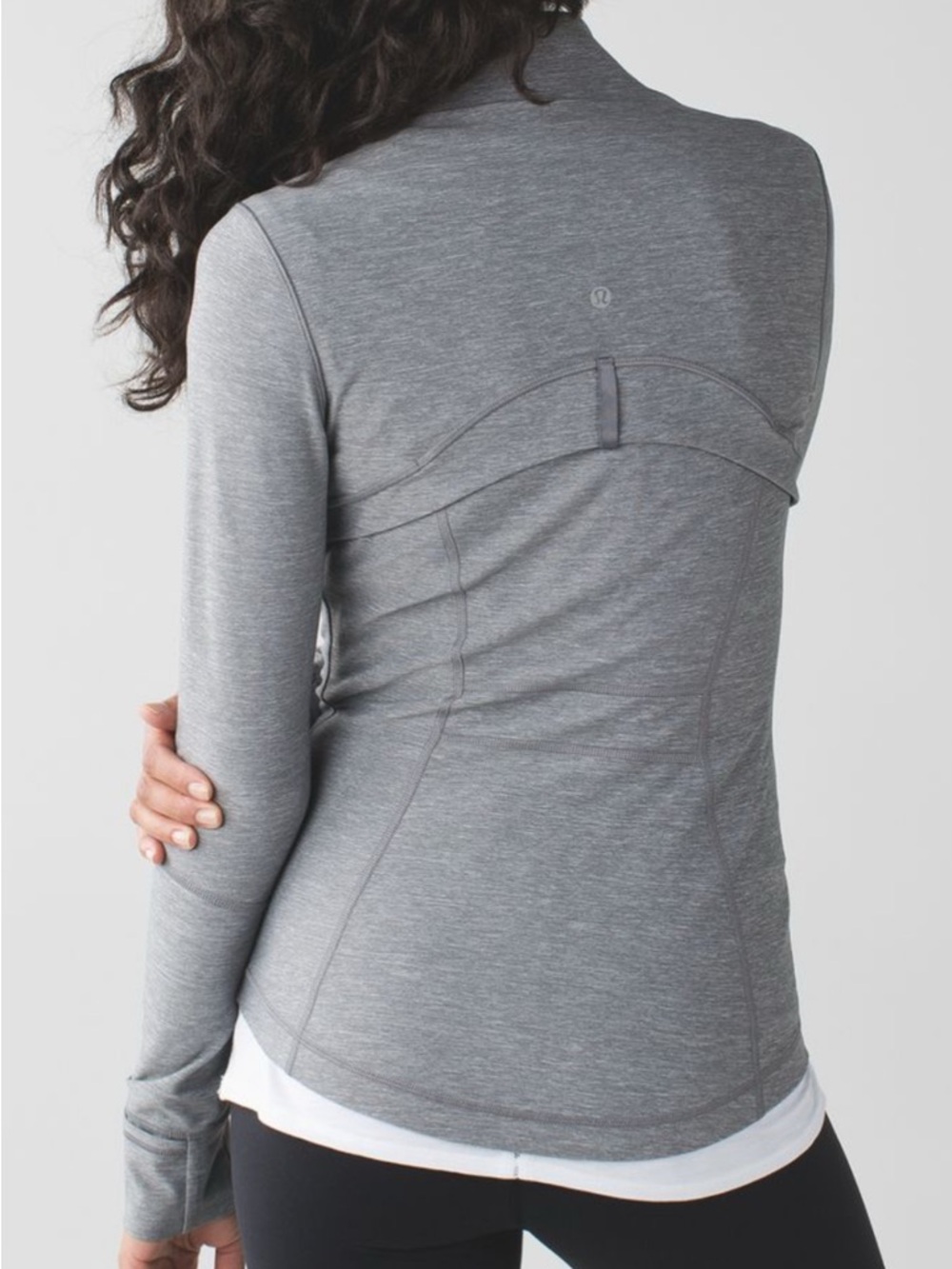 lululemon athletica Heather Grey Long-Sleeve Active Zip Top